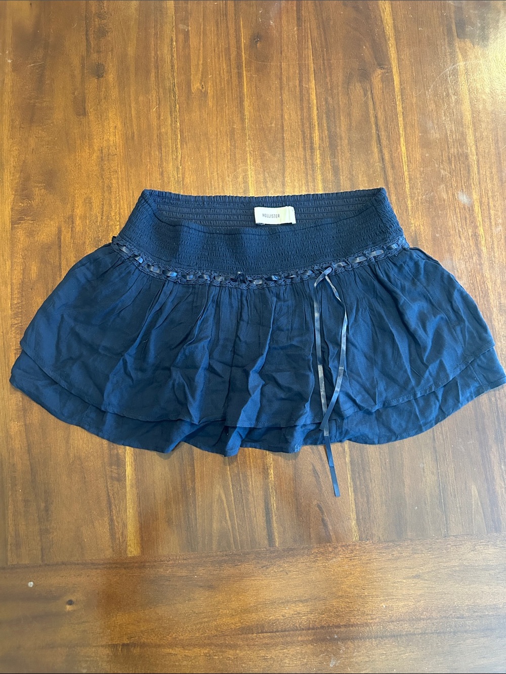 Hollister Dark Navy Layered Mini Skirt
